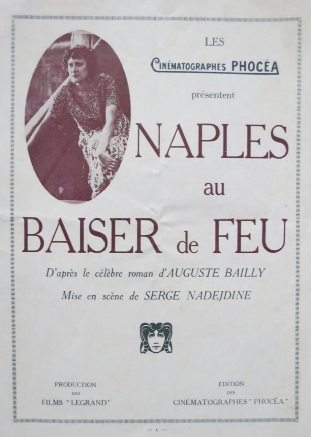 Couverture de magazine pour le film muet Naples au baiser de feu