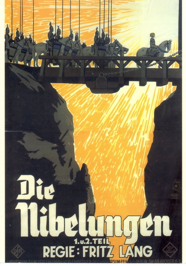 Affiche du film allemand muet Die Nibelungen (Les Nibelungen, 1924) de Fritz Lang Affiche du film allemand muet Die Nibelungen (Les Nibelungen, 1924) de Fritz Lang