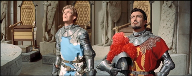 Knights of The Round Table : à gauche, Gabriel Woolf; à droite, Robert Taylor