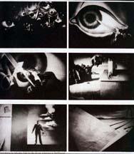 Quelques images de la séquence du rêve dans Spellbound (1945), d'Alfred Hitchcock, auquel fait référence le générique du Secret derrière la porte, de Lang Quelques images de la séquence du rêve dans Spellbound (1945), d'Alfred Hitchcock, auquel fait référence le générique du Secret derrière la porte, de Lang
