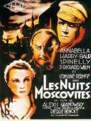 Affiche du film Les nuits moscovites, dont il existe une version française et une version anglaise Affiche du film Les nuits moscovites, dont il existe une version française et une version anglaise