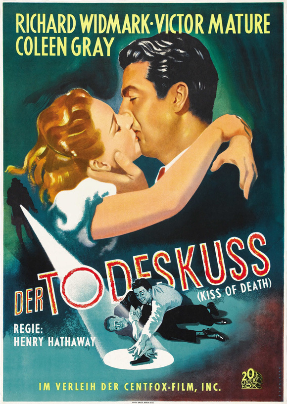 Affiche du film Kiss of death (Le carrefour de la mort) de Henry Hathaway
