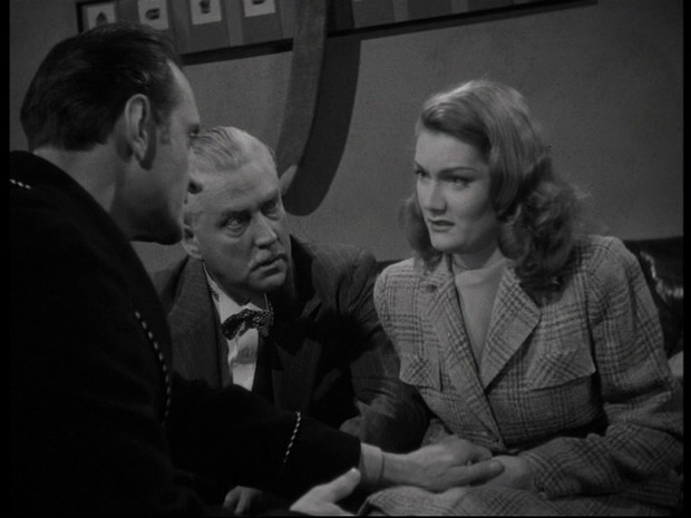 Nigel Bruce et Eve Amber dans The woman in green (La femme en vert, 1945)