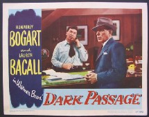 Affiche du film Dark passage, de Delmer Daves, avec Humphrey Bogart et Lauren Bacall Affiche du film Dark passage, de Delmer Daves, avec Humphrey Bogart et Lauren Bacall