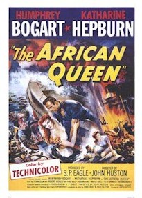 Affiche du film The African Queen, avec Humphrey Bogart et Katharine Hepburn