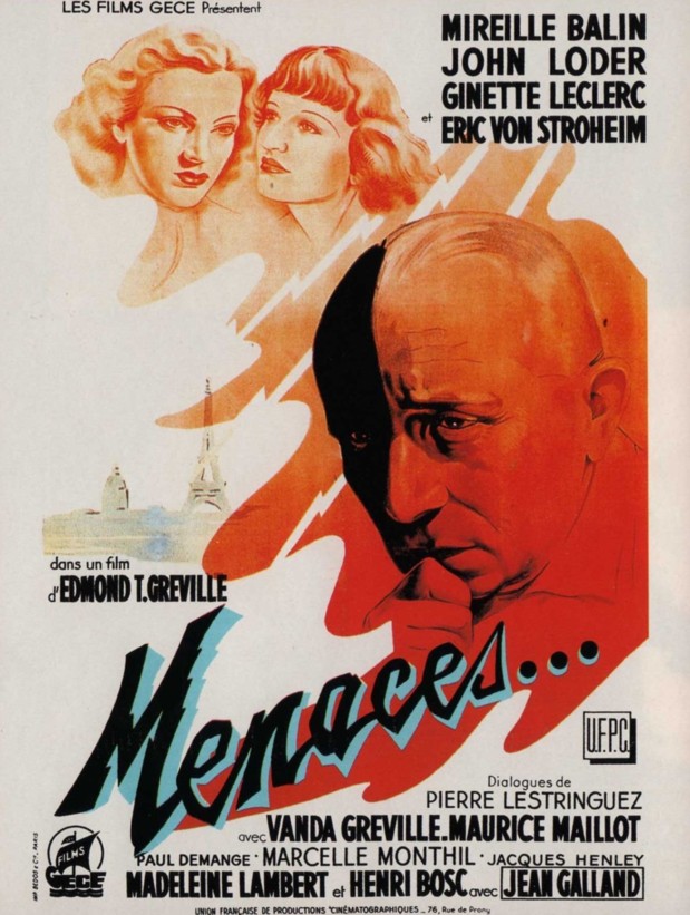 Affiche du film Menaces (1939) de Gréville Affiche du film Menaces (1939) de Gréville