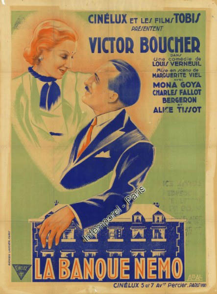 Affiche du film La banque Nemo (1934) de Marguerite Viel Affiche du film La banque Nemo (1934) de Marguerite Viel