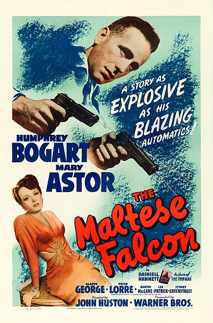 Affiche du film The maltese falcon (Le faucon maltais, 1941) de John Huston Affiche du film The maltese falcon (Le faucon maltais, 1941) de John Huston
