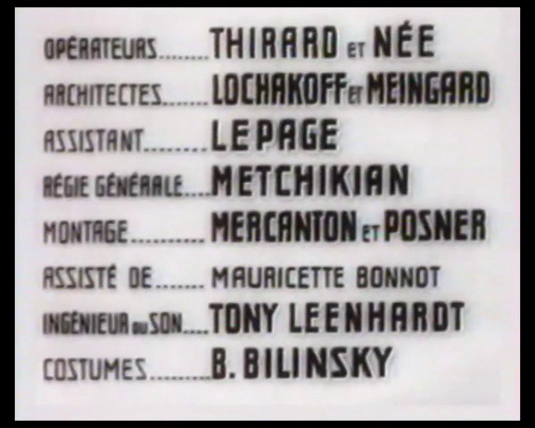 Générique du film Le patriote (1938) de Maurice Tourneur Générique du film Le patriote (1938) de Maurice Tourneur