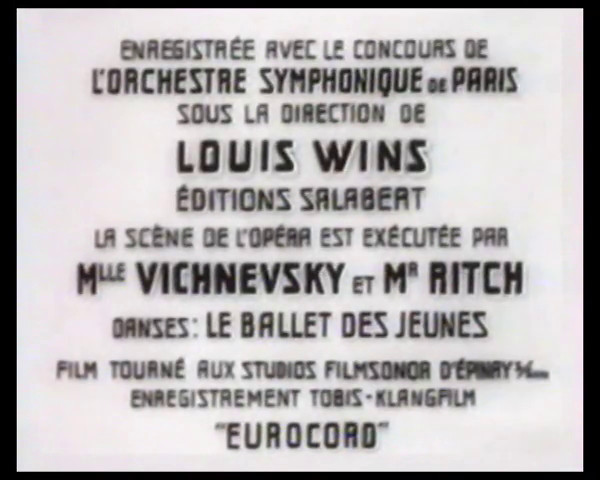 Générique du film Le patriote (1938) de Maurice Tourneur Générique du film Le patriote (1938) de Maurice Tourneur