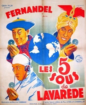 Affiche du film Les cinq sous de Lavarède (1939) de Maurice Cammage Affiche du film Les cinq sous de Lavarède (1939) de Maurice Cammage