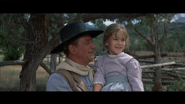 John Wayne et sa fille Aissa dans le film The Comancheros