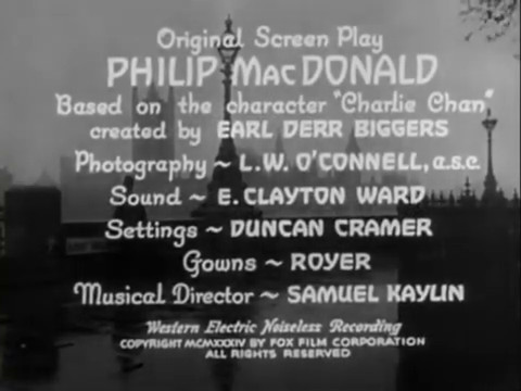 Générique du film Charlie Chan in London (1934) d'Eugene Forde Générique du film Charlie Chan in London (1934) d'Eugene Forde