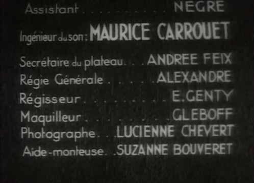 Générique du film Dernier atout (1942) de Jacques Becker Générique du film Dernier atout (1942) de Jacques Becker