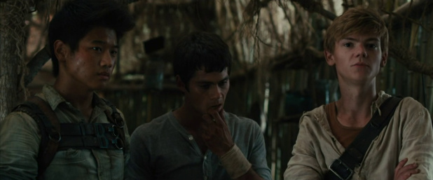 Ki Hong Lee, Dylan O'Brien et Thomas Brodie-Sangster dans le film The Maze Runner (Le labyrinthe, 2014) de Wes Ball Ki Hong Lee, Dylan O'Brien et Thomas Brodie-Sangster dans le film The Maze Runner (Le labyrinthe, 2014) de Wes Ball
