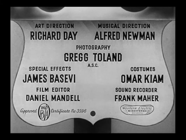 Générique du film Dead end (Rue sans issue, 1937) de William Wyler