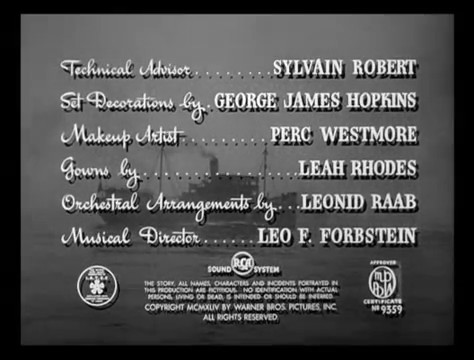 Générique du film Passage to Marseille (Passage pour Marseille, 1944) de Michael Curtiz Générique du film Passage to Marseille (Passage pour Marseille, 1944) de Michael Curtiz