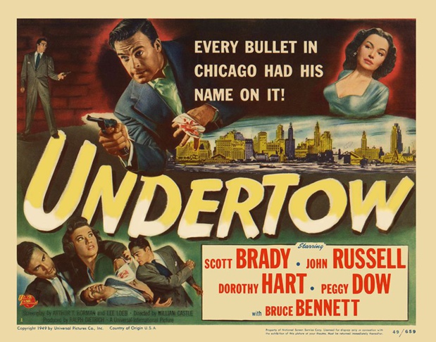 Affiche du film américain Undertow (Une balle dans le dos, 1949) de William Castle