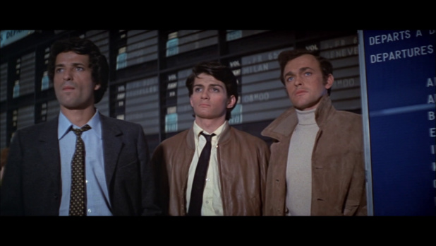 Philippe Baronnet, Marc Porel et Yves Lefebvre dans le film Le clan des Siciliens (1969) de Henri Verneuil