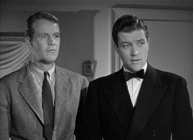 Wayne Morris et Dennis Morgan dans le film américain The return of doctor X (Le retour du docteur X, 1939) de Vincent Sherman