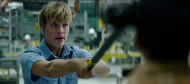 Mackenzie Davis dans le film de science-fiction Terminator Dark Fate (2019) de Tim Miller