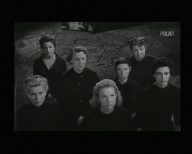 Les protagonistes dans le film La nuit des suspectes (8 femmes en noir, 1960) de Victor Merenda
