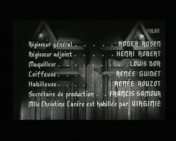 Générique du film La nuit des suspectes (8 femmes en noir, 1960) de Victor Merenda