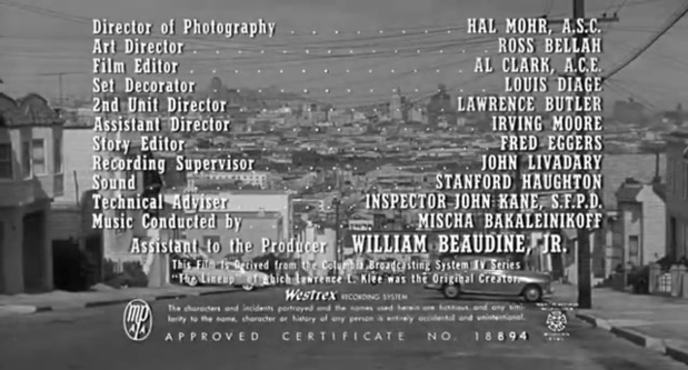 Générique du film The Lineup (La ronde du crime, 1958) de Don Siegel
