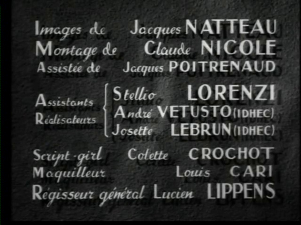 Générique du film Le parfum de la dame en noir (1949) de Louis Daquin
