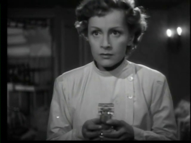 Hélène Perdrière dans le film policier Le parfum de la dame en noir (1949) de Louis Daquin