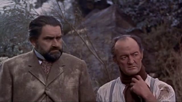 Francis de Wolff et Ewen Solon  dans le film The hound of the Baskervilles (Le chien des Baskerville, 1958) de Terence Fisher