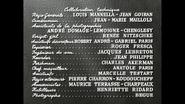 Générique du film de gangsters français Du rififi chez les hommes (1955) de Jules Dassin Générique du film de gangsters français Du rififi chez les hommes (1955) de Jules Dassin