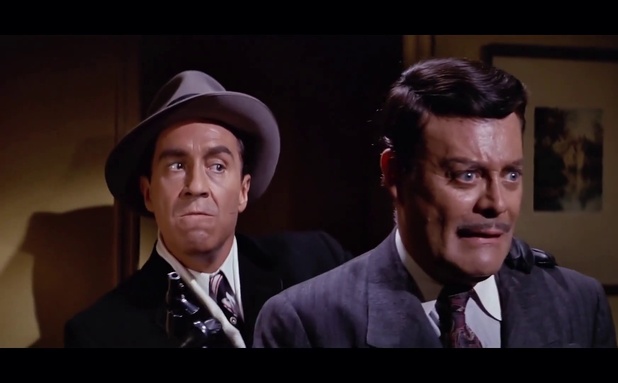 Jason Robards et Alexander d'Arcy dans le film américain The St. Valentine's Day Massacre (L'Affaire Al Capone, 1967) de Roger Corman