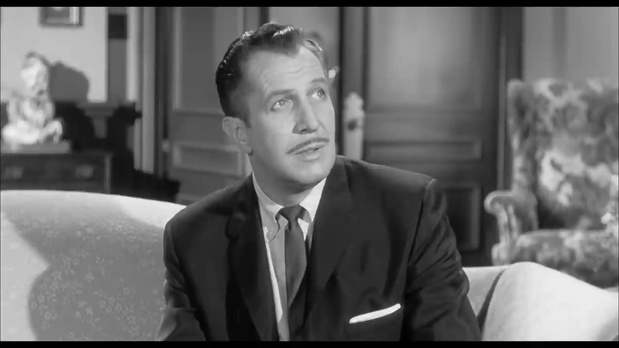 Vincent Price dans The bat (Le masque, 1959) de Crane Wilbur