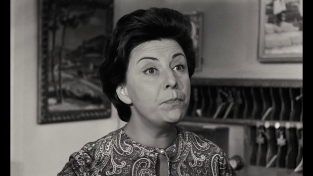La comédienne Marcelle Ranson-Hervé dans le film policier français Lucky Jo (1964) de Michel Deville