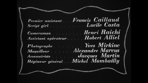 Générique du film Le testament d'Orphée (1960) de Jean Cocteau Générique du film Le testament d'Orphée (1960) de Jean Cocteau