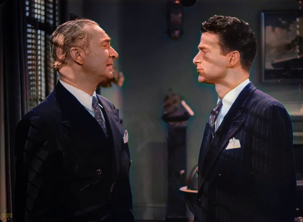 Melvin Lang et Henry Brandon dans le film à mystère Doomed to die (La malédiction, 1940) de William Nigh