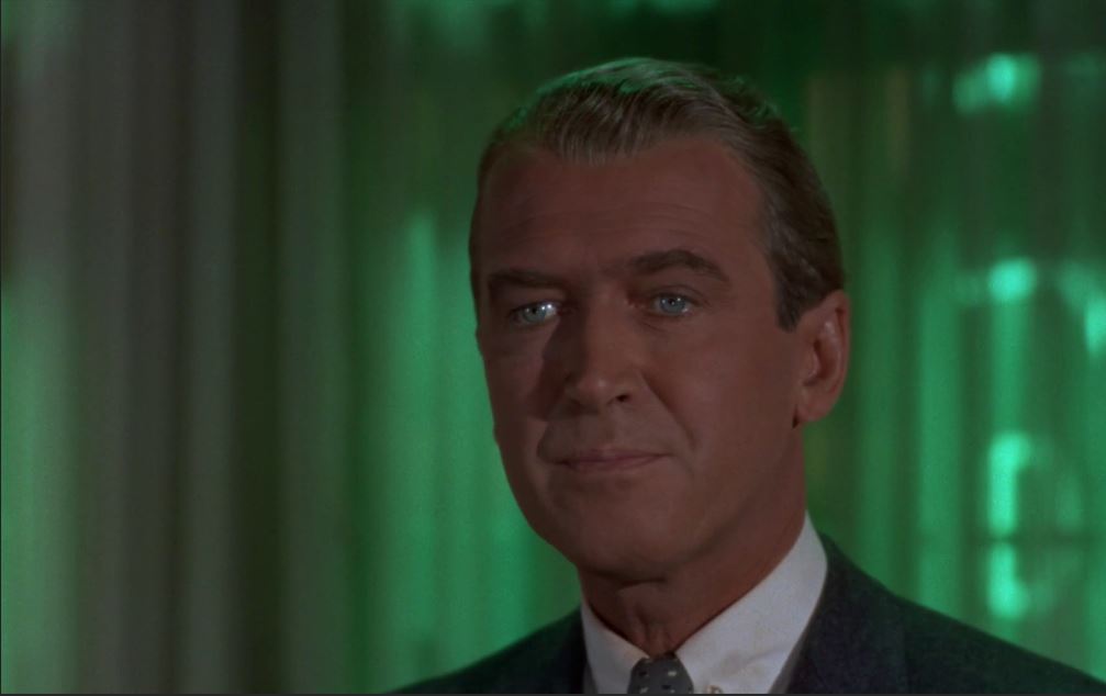 James Stewart dans Vertigo (Sueurs froides, 1958) d'Alfred Hitchcock