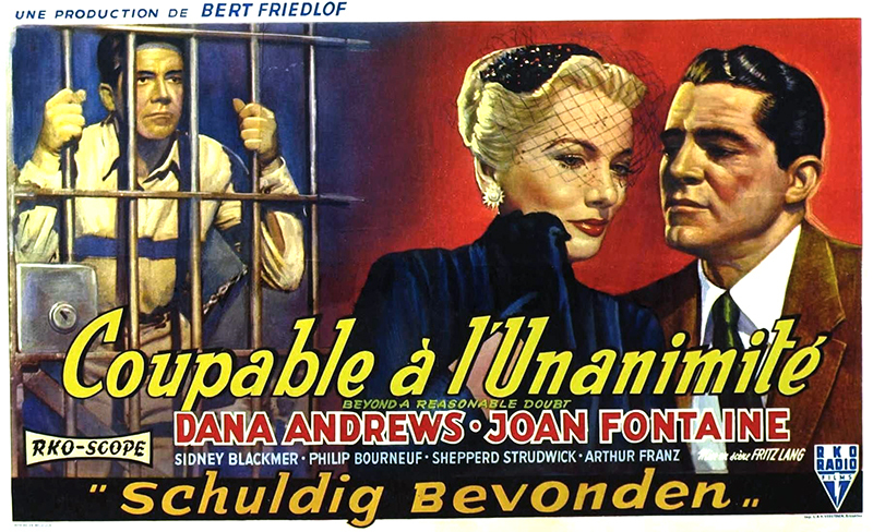 L'acteur Dana Andrews et l'actrice Joan Fontaine dans L'invraisemblable vérité