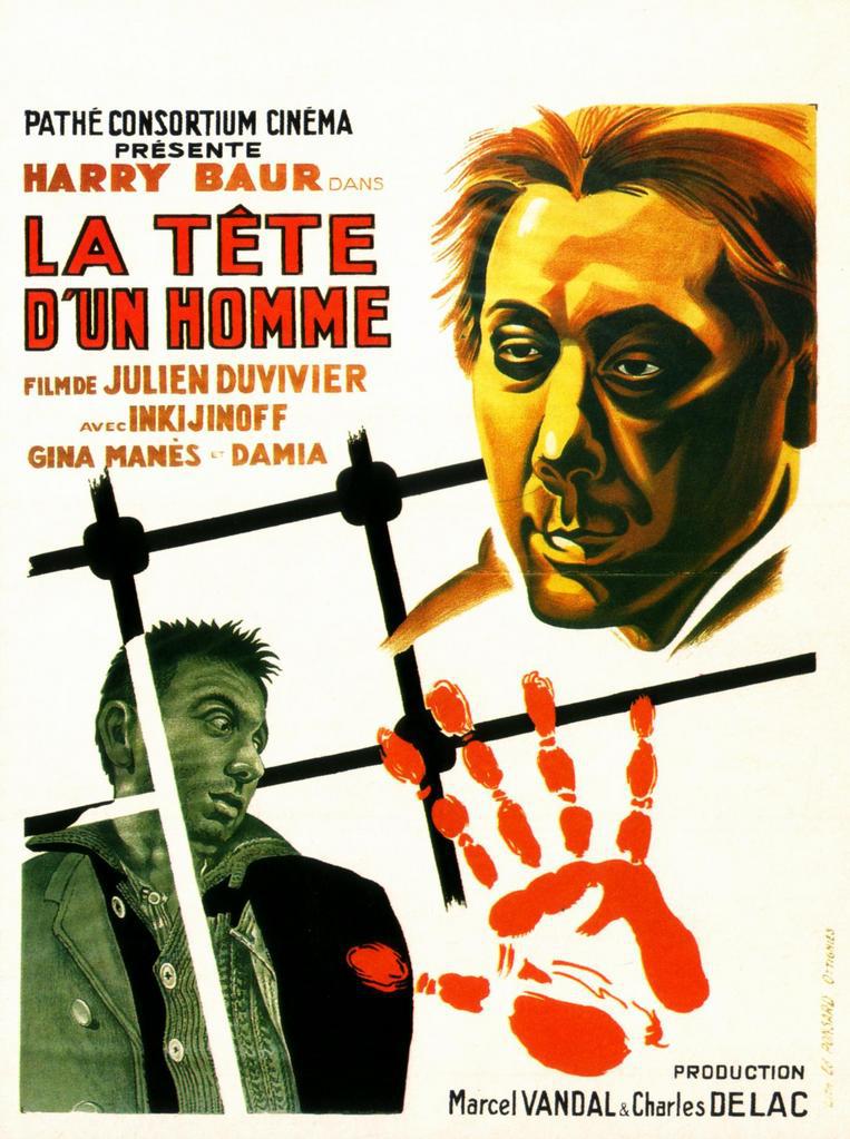 Affiche du film La tête d'un homme, de Julien Duvivier