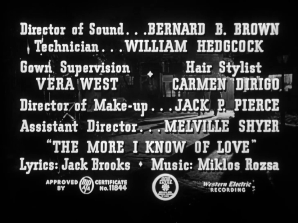 Générique du film The killers (Les tueurs, 1946) de Robert Siodmak
