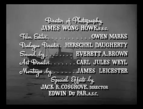 Générique du film américain Passage to Marseille (Passage pour Marseille, 1944) de Michael Curtiz