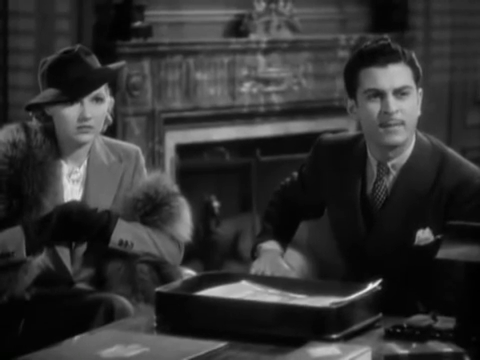 Astrid Allwyn et Edward Trevor dans le film à mystère Charlie Chan's secret (1936) de Gordon Wiles