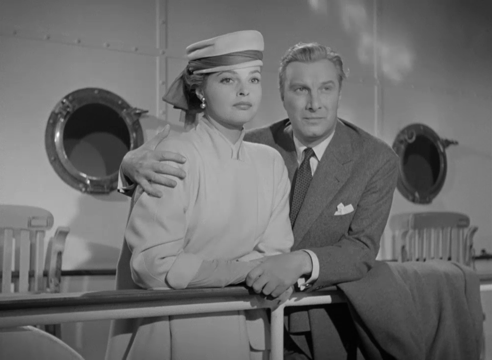 Nadja Tiller et Martin Held dans le film ouest-allemand d'espionnage Spion für Deutschland (L'espion de la dernière chance, 1956) de Werner Klingler