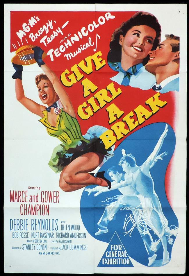 Affiche de la comédie musicale Give a girl a break (Donnez-lui une chance, 1954) de Stanley Donen