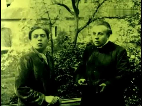 Charles Tutelier et monsieur Plangère dans le film muet patriotique La Belgique martyre (1919) de Charles Tutelier