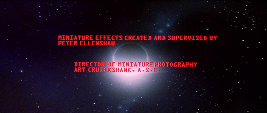 Générique du film de sf américain The blak hole (Le trou noir, 1979) de Gary Nelson