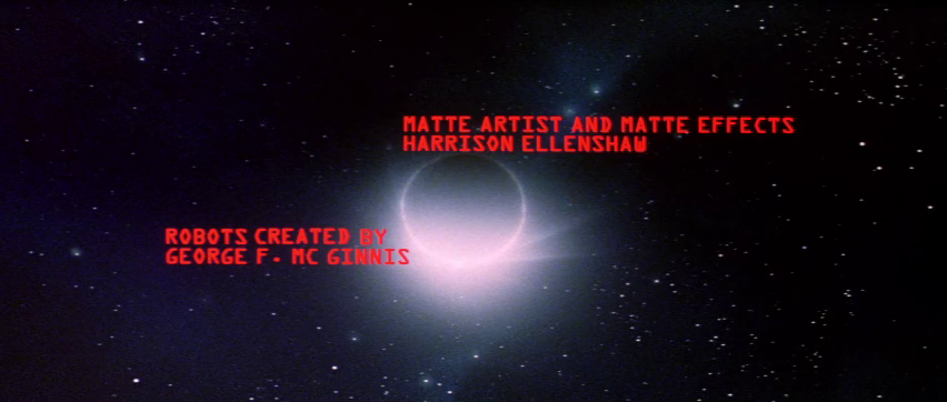 Générique du film de sf américain The blak hole (Le trou noir, 1979) de Gary Nelson