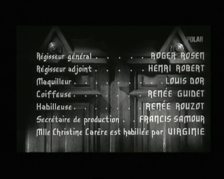 Générique du film La nuit des suspectes (8 femmes en noir, 1960) de Victor Merenda