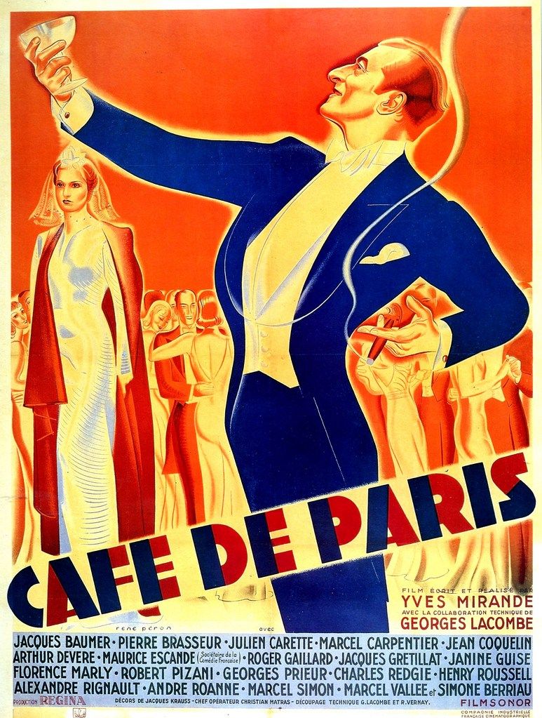 Affiche du film policier Café de Paris (1938) d'Yves Mirande